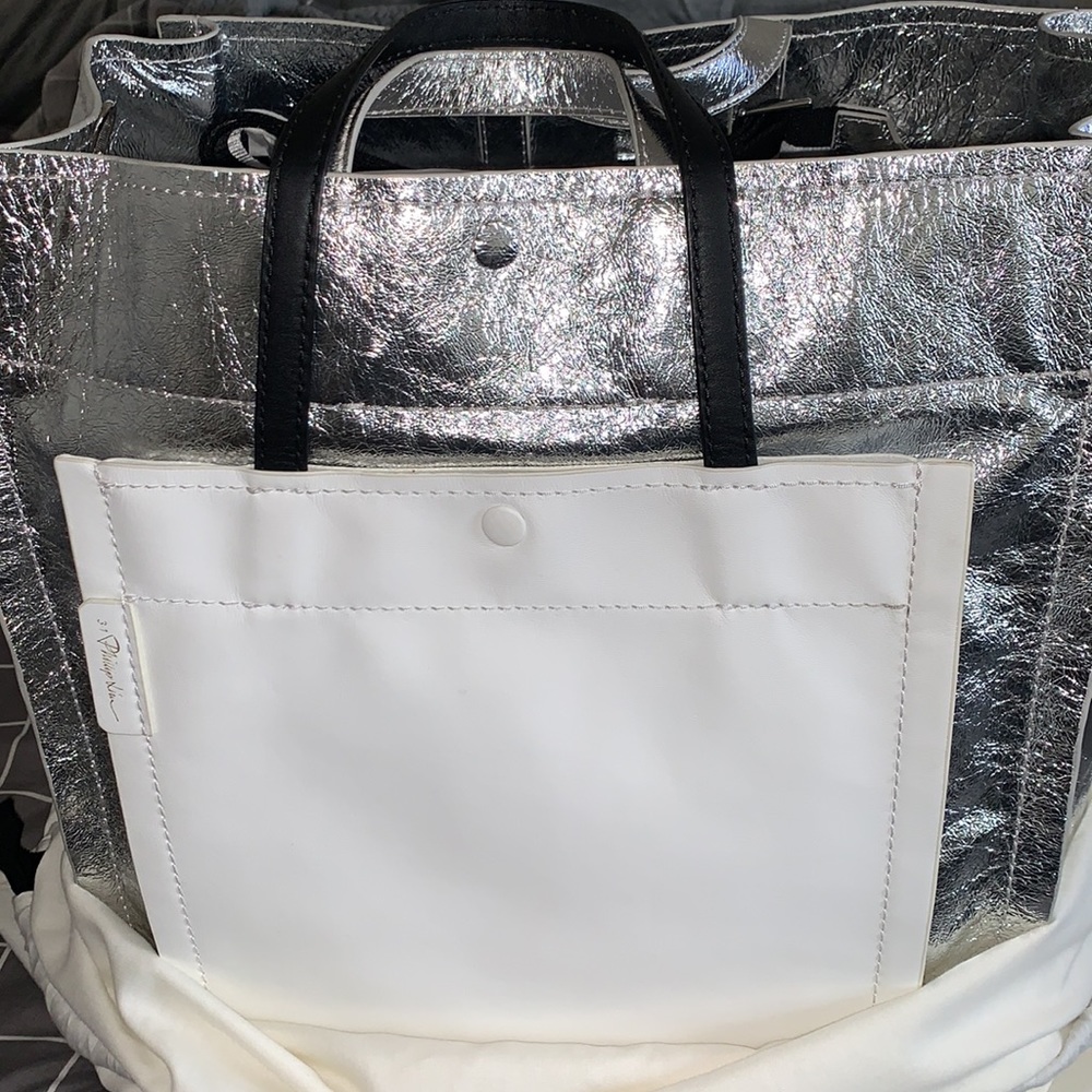 3.1 Phillip LIM Metallic Leather Accordion Tote